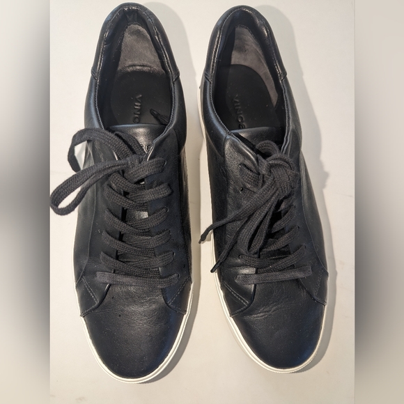 Black Leather Slip On Sneaker by Vince - size 8 - Picture 2 of 3